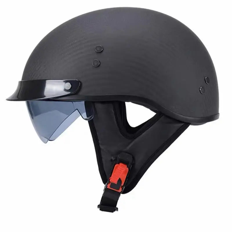 CarbonFiber Retro Half-Face Helmet - DOT and ECE Approved