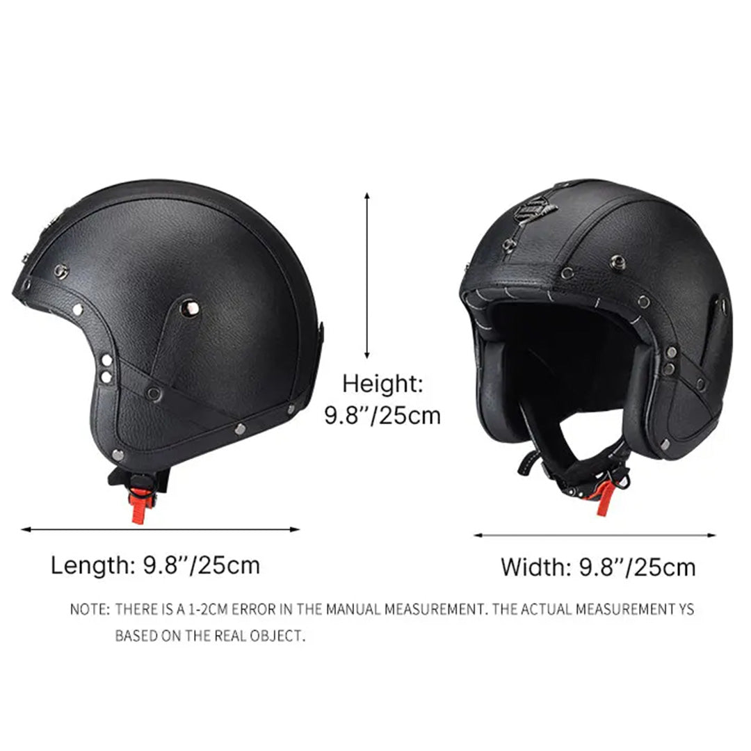 Classic Retro MotoJet Helmet - DOT and ECE Approved