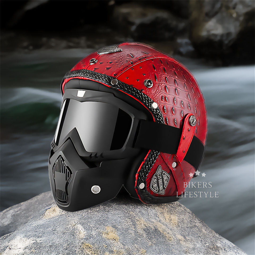 Classic Retro MotoJet Helmet - DOT and ECE Approved