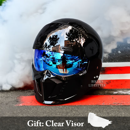 Retro Pilot Motorcycle Helmet with New Lens – DOT and ECE Approved, Timeless Look (Recall)