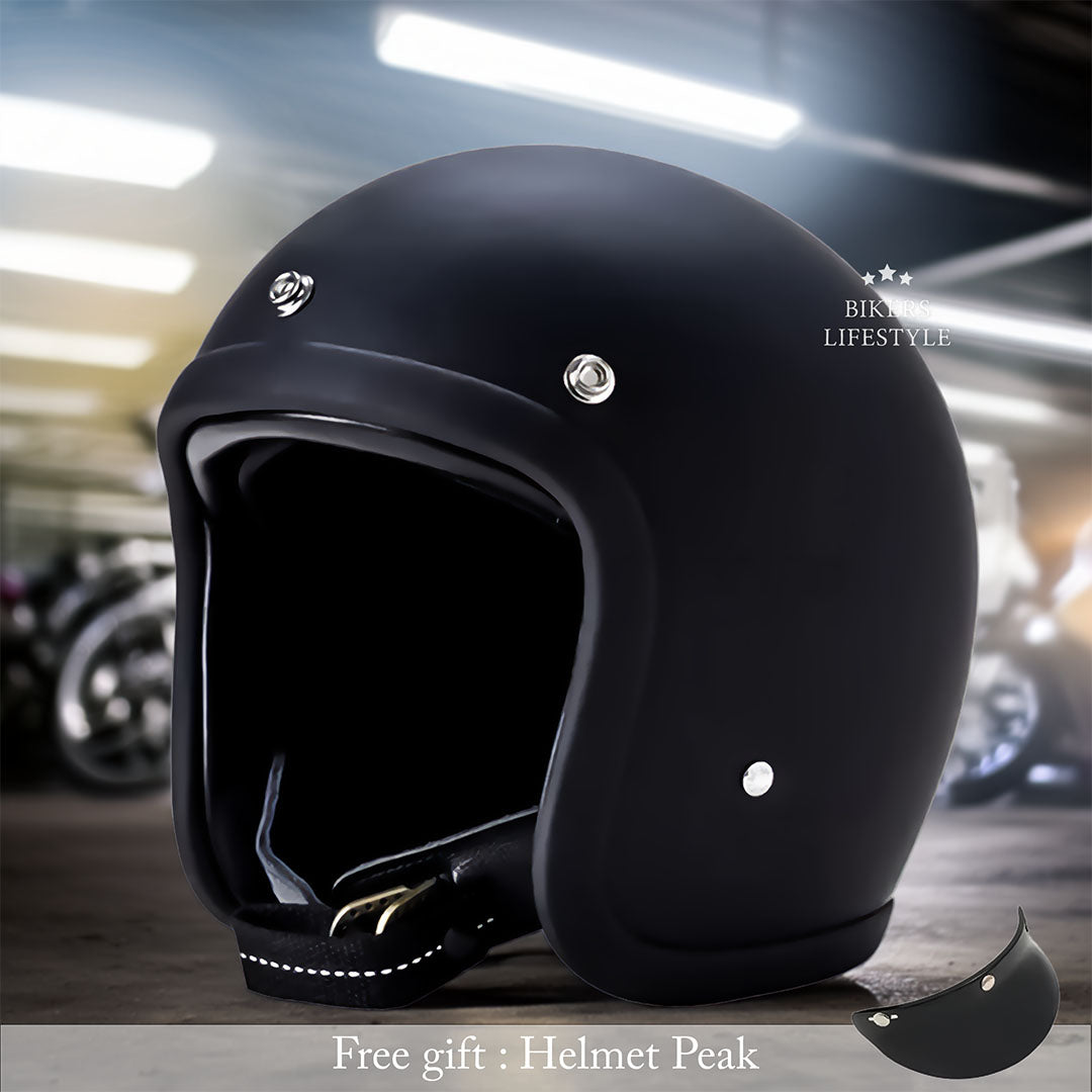 Low Profile Vintage Motorcycle Helmet - DOT and ECE Approved