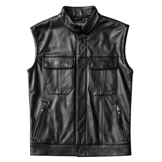 Classic Biker Leather Vest