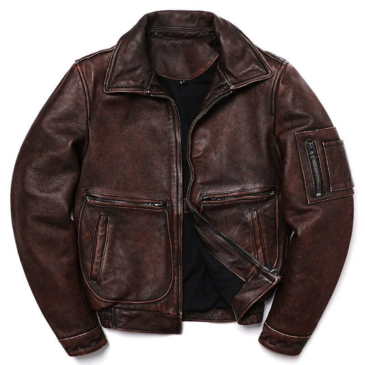Vintage Biker Leather Jacket J5