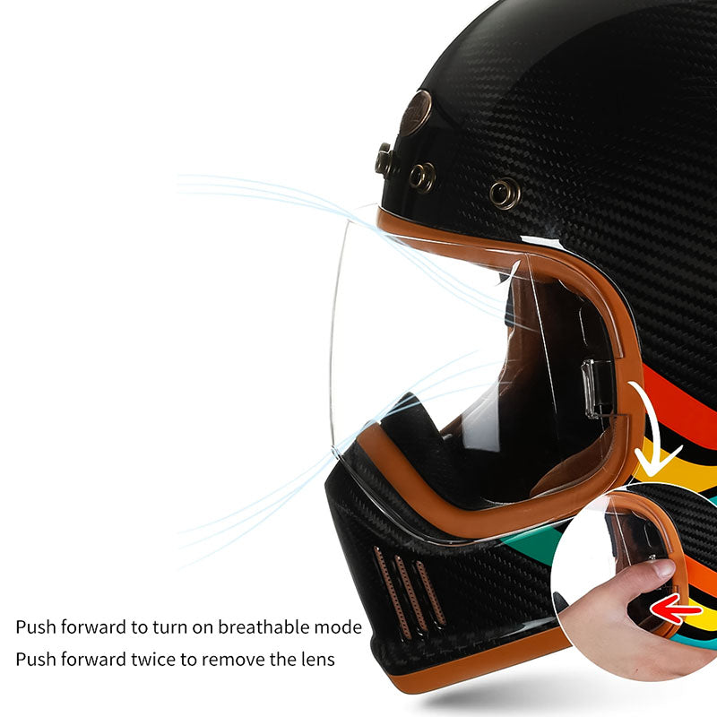 Carbon Fiber Full Face Motorcycle Helmet | F383W