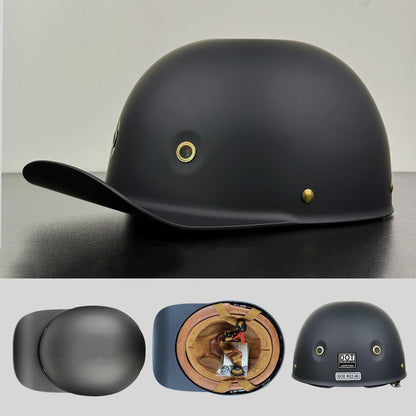 Moto Baseball Cap Helmet - Stylish & Safe Riding Gear - DOT and ECE Approved (Recall)