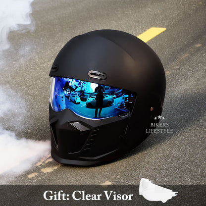 Retro Pilot Motorcycle Helmet with New Lens – DOT and ECE Approved, Timeless Look (Recall)