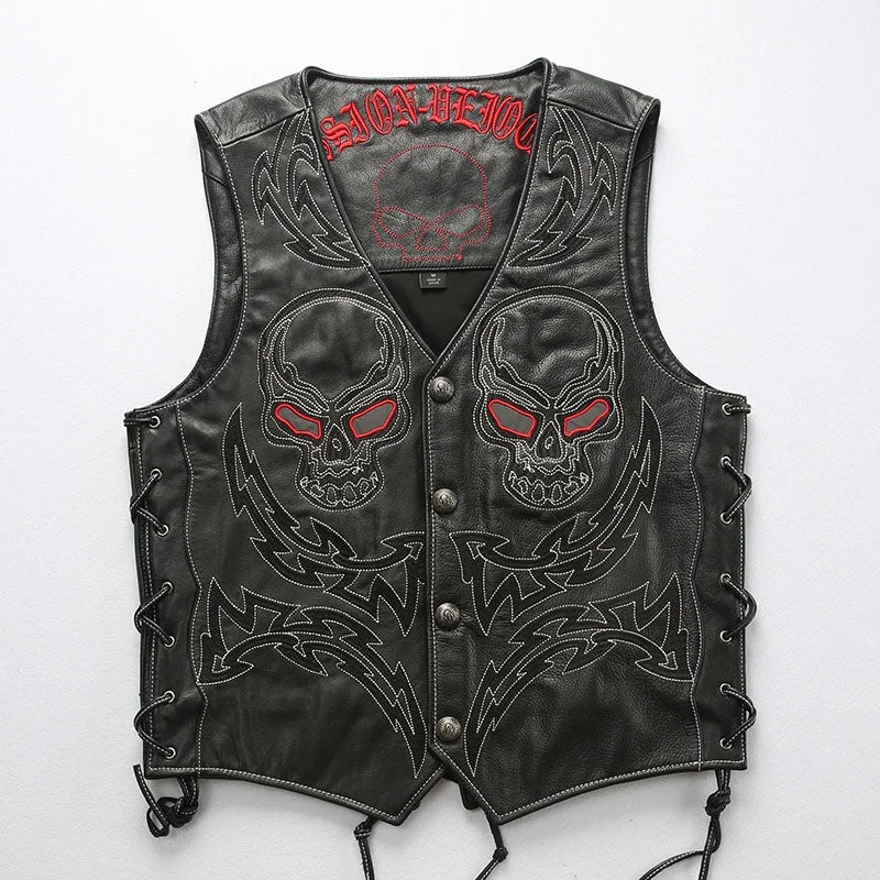 SkullSpring Leather Vest