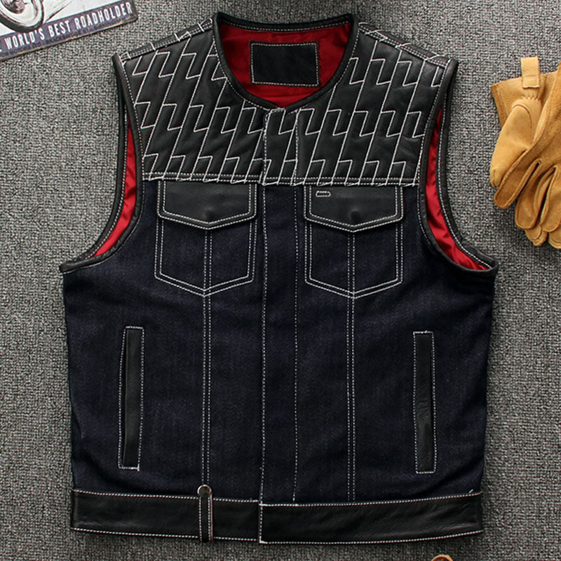 Cowboy Cowhide Crochet Vest