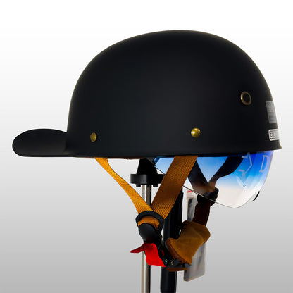 Moto Baseball Cap Helmet - Stylish & Safe Riding Gear - DOT and ECE Approved (Recall)