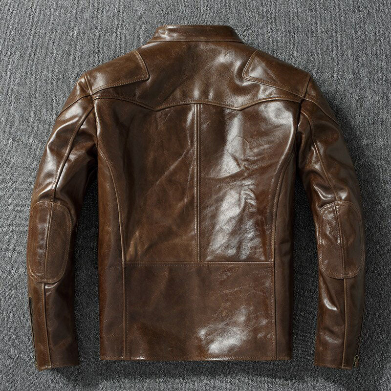 Fashion cowhide leather bomber coat| fashion pigskin leather jacket