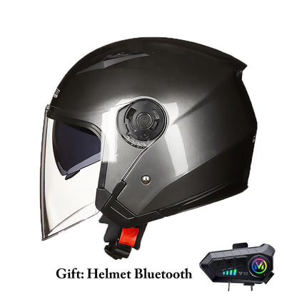 DOT-Approved Dual Lens Half Motorcycle Helmet (Recall)