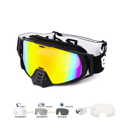 Photochromic Off-Road MX Goggles - UV400 Dirt Bike Eyewear