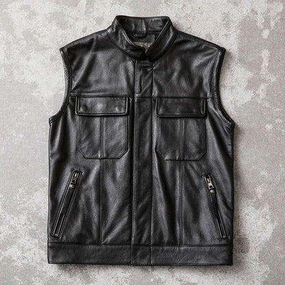 Classic Biker Leather Vest