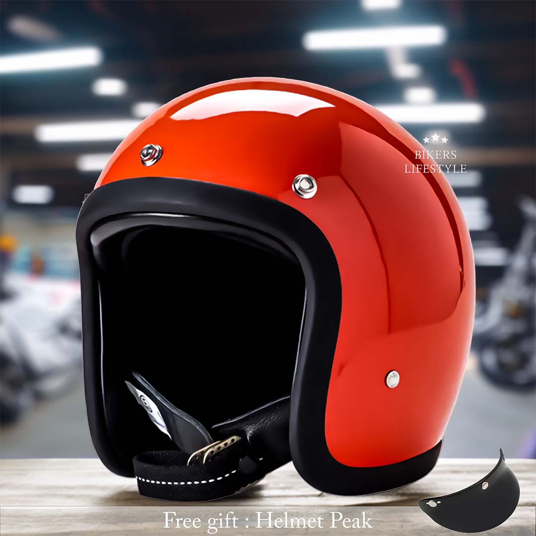 Low Profile Vintage Motorcycle Helmet - DOT and ECE Approved