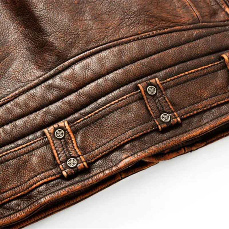 Retro Genuine Leather Jacket A81