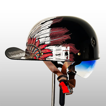 Moto Baseball Cap Helmet - Stylish & Safe Riding Gear - DOT and ECE Approved (Recall)