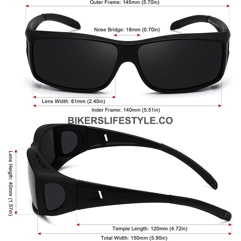 Headlight Motorcycle Sunglasses - Glarecut & Fit Over Glasses – Bikers ...