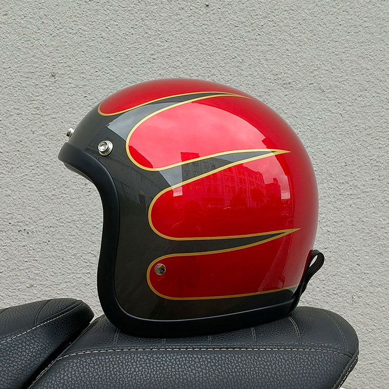 Low Profile Vintage Motorcycle Helmet - DOT and ECE Approved