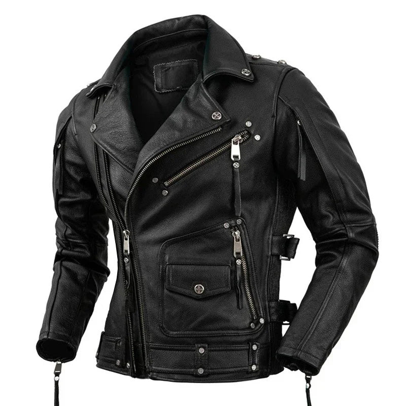 Retro Genuine Leather Jacket A81