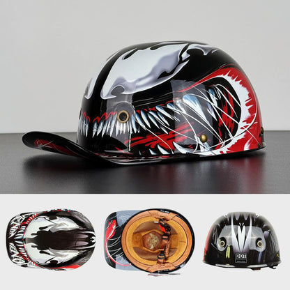 Moto Baseball Cap Helmet - Stylish & Safe Riding Gear - DOT and ECE Approved (Recall)