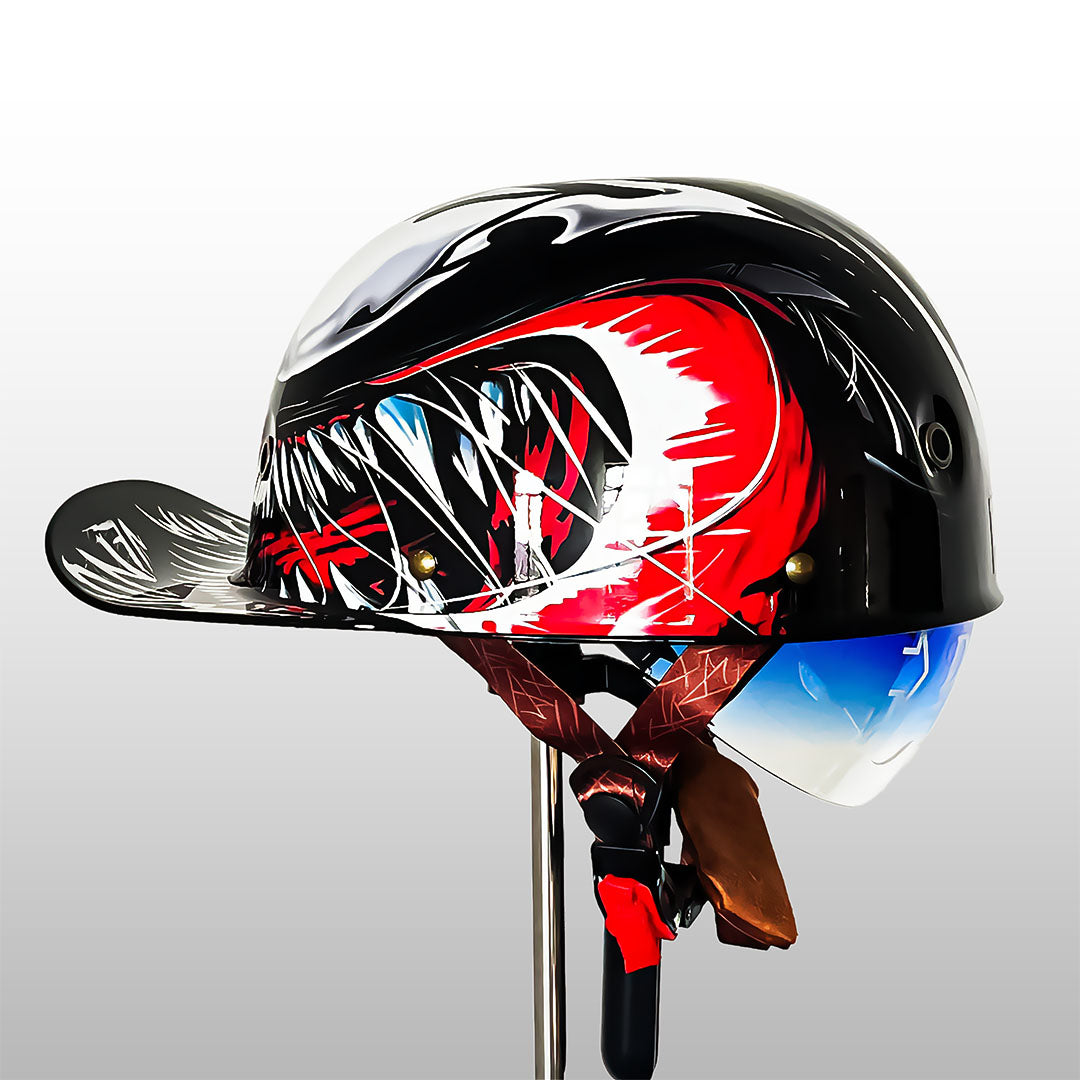 Moto Baseball Cap Helmet - Stylish & Safe Riding Gear - DOT and ECE Approved (Recall)