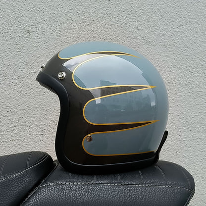 Low Profile Vintage Motorcycle Helmet - DOT and ECE Approved