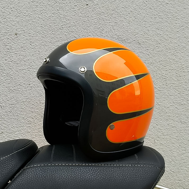 Low Profile Vintage Motorcycle Helmet - DOT and ECE Approved