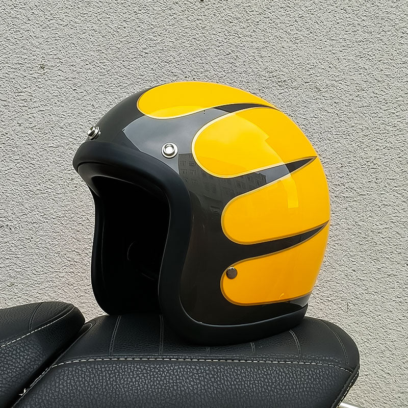 Low Profile Vintage Motorcycle Helmet - DOT and ECE Approved