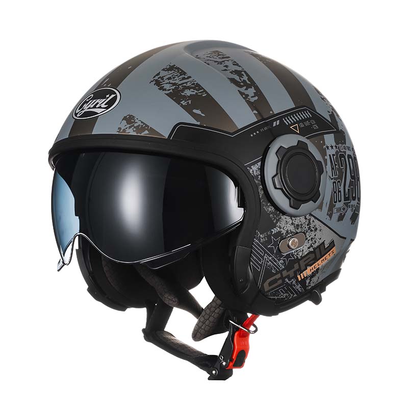 Double Lens Vintage Modular Helmet - DOT and ECE Approved