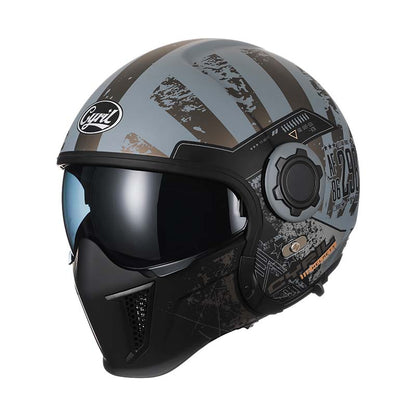 Double Lens Vintage Modular Helmet - DOT and ECE Approved