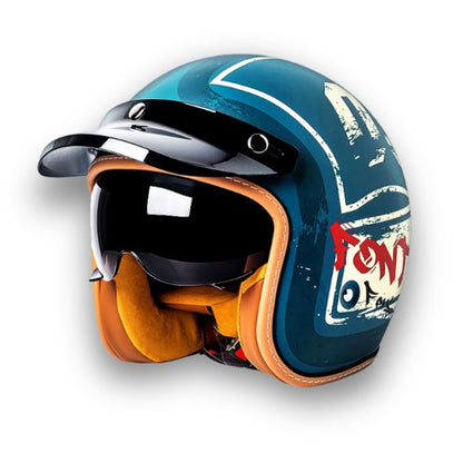 Timeless Motorcycle Helmet - Blue