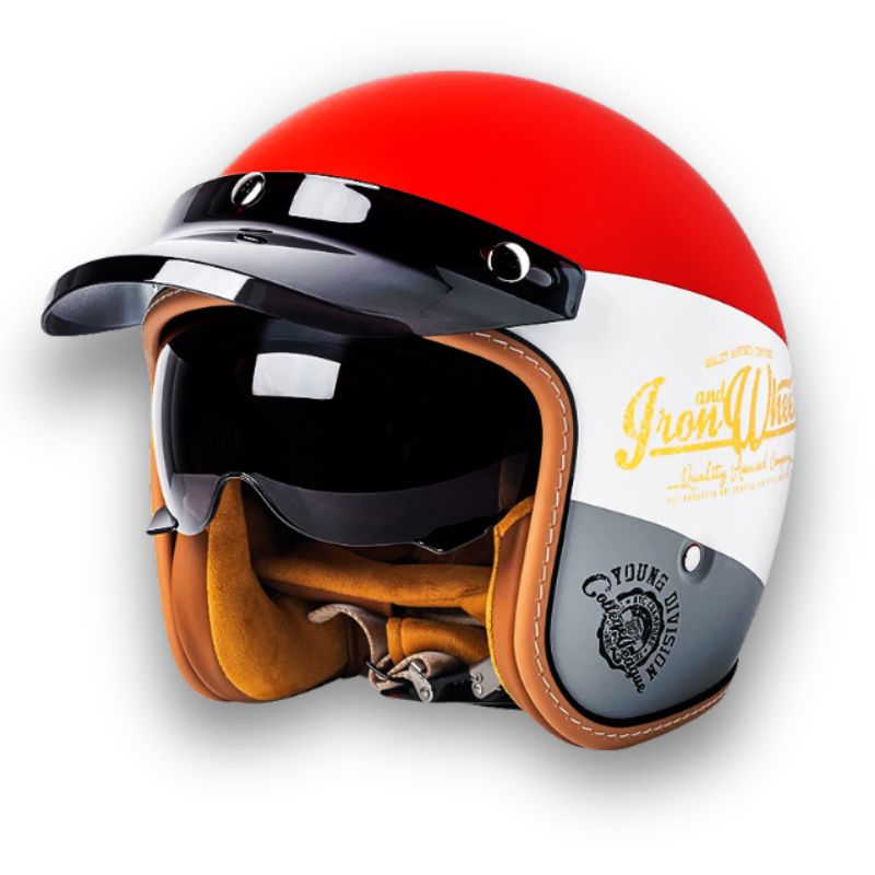 Timeless Motorcycle Helmet - Red