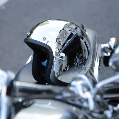 Silver Retro Helmet