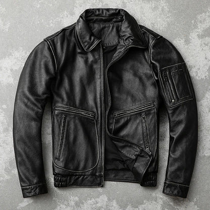 Vintage Biker Leather Jacket J5