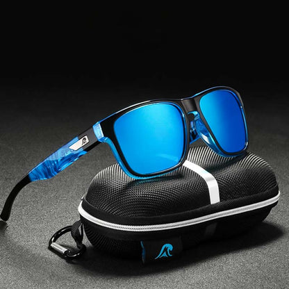 Crystal Square Polarized Sunglasses - Graffiti Design with Hard Case