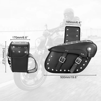 Rivet-Style 50L Motorcycle Saddlebags – Universal Tool Bag