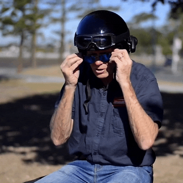 vintage motorcycle goggles can fit over eyes glasses