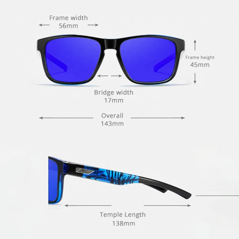 Crystal Square Polarized Sunglasses - Graffiti Design with Hard Case