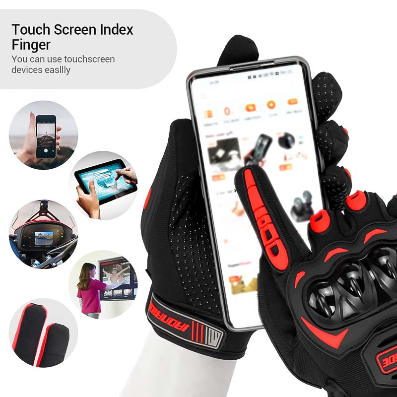 Sommer-Touchscreen-Motorradhandschuhe mit vollen Fingern | Anti-Fall &amp; Rutschfest