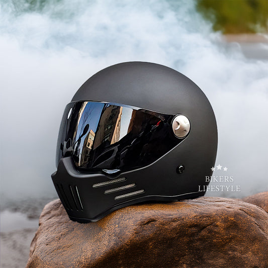 Full Face Cruiser Motorcycle Helmet | Black Visor - DOT & ECE Approved