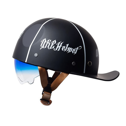 Motorcycle Baseball Helmet - DOT approved - matte black