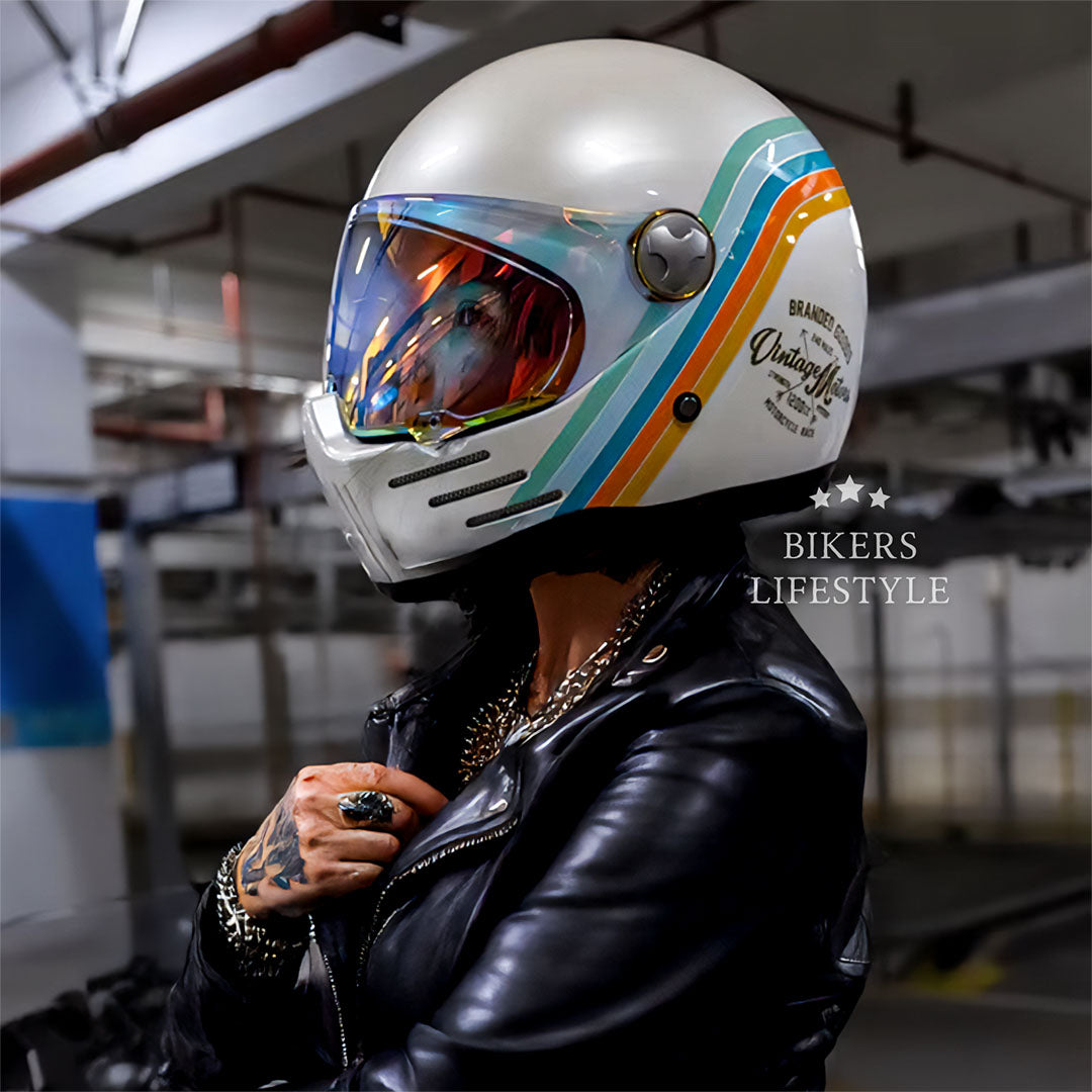 Full Face Cruiser Motorcycle Helmet - DOT and ECE Approved