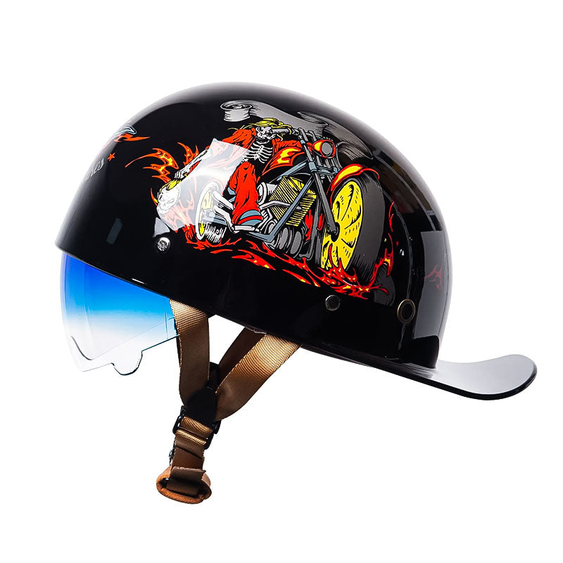 Motorcycle Baseball Helmet - DOT approved - style 3