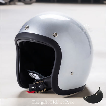 Low Profile Vintage Motorcycle Helmet - DOT and ECE Approved