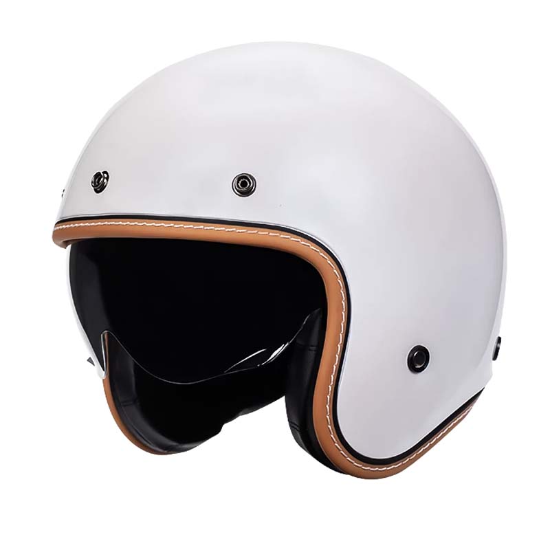 KEAZ Open Face Motorcycle Helmet with Built-in Visor - DOT and ECE