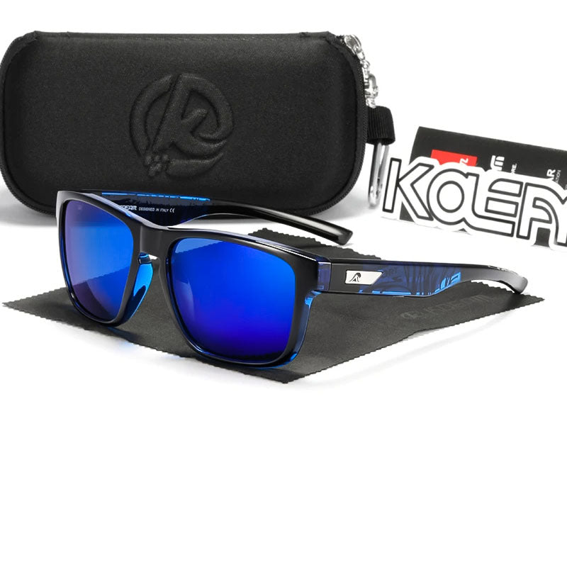 Crystal Square Polarized Sunglasses - Graffiti Design with Hard Case