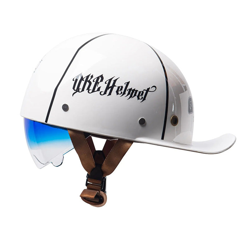 Motorcycle Baseball Helmet - DOT approved - bright white