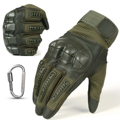 Green tactical motorcycle gloves