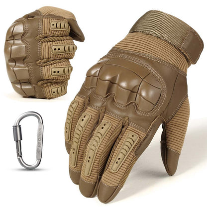 Brown tactical motorcycle gloves