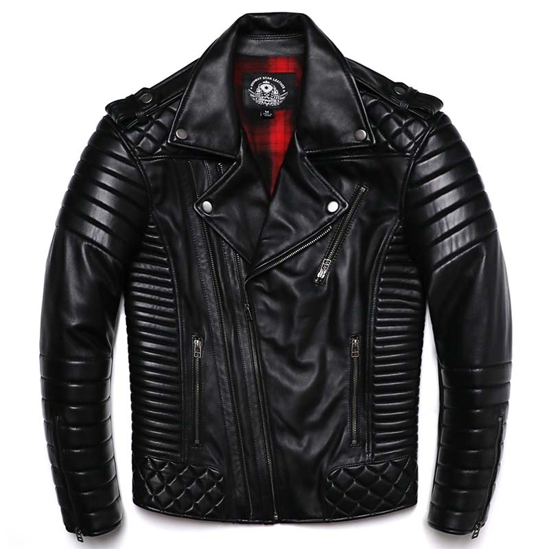 Oblique Zipper Sheepskin Leather Jacket – Bikers Lifestyle
